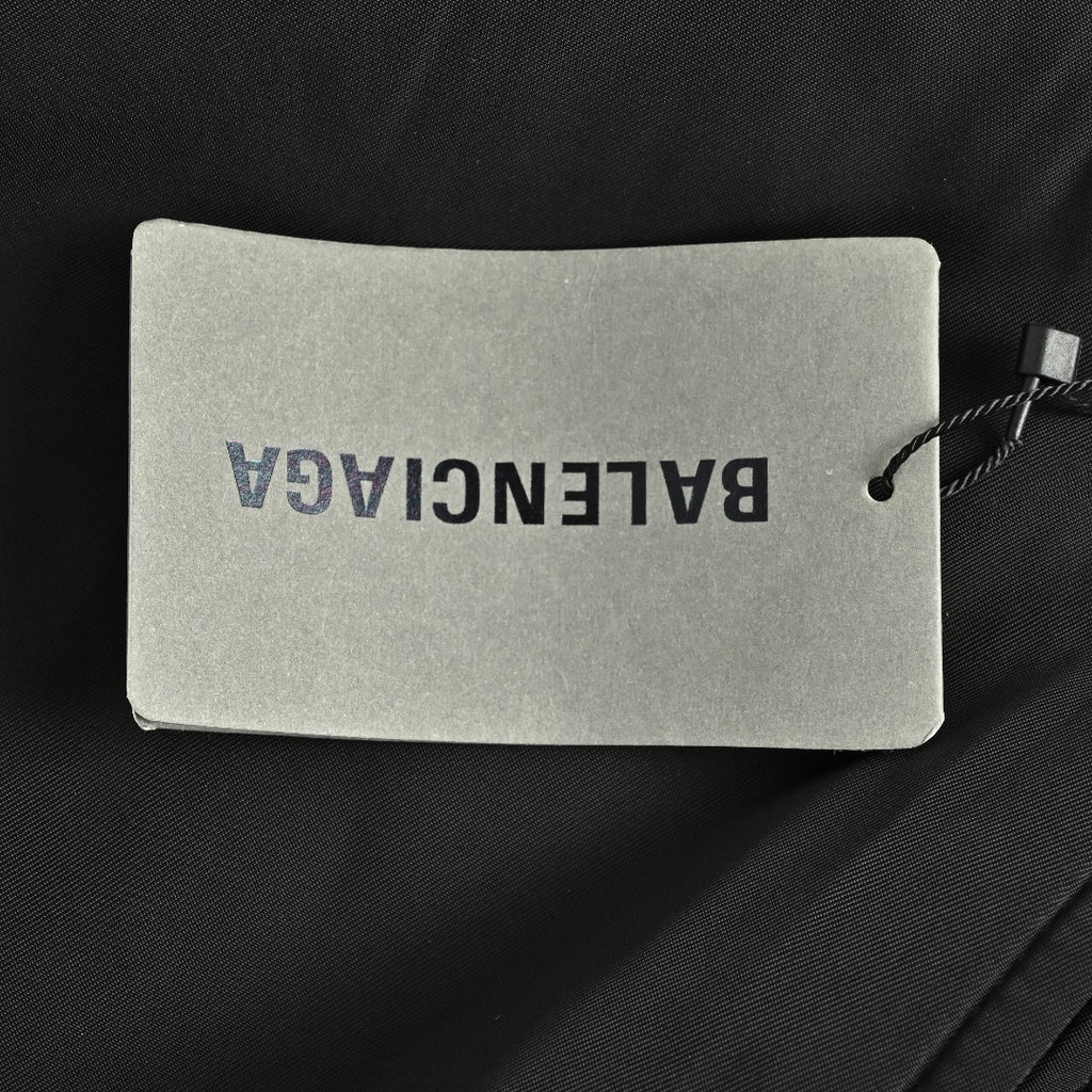 Balenciaga Slogan Embroidered Padded Bomber Jacket - Black