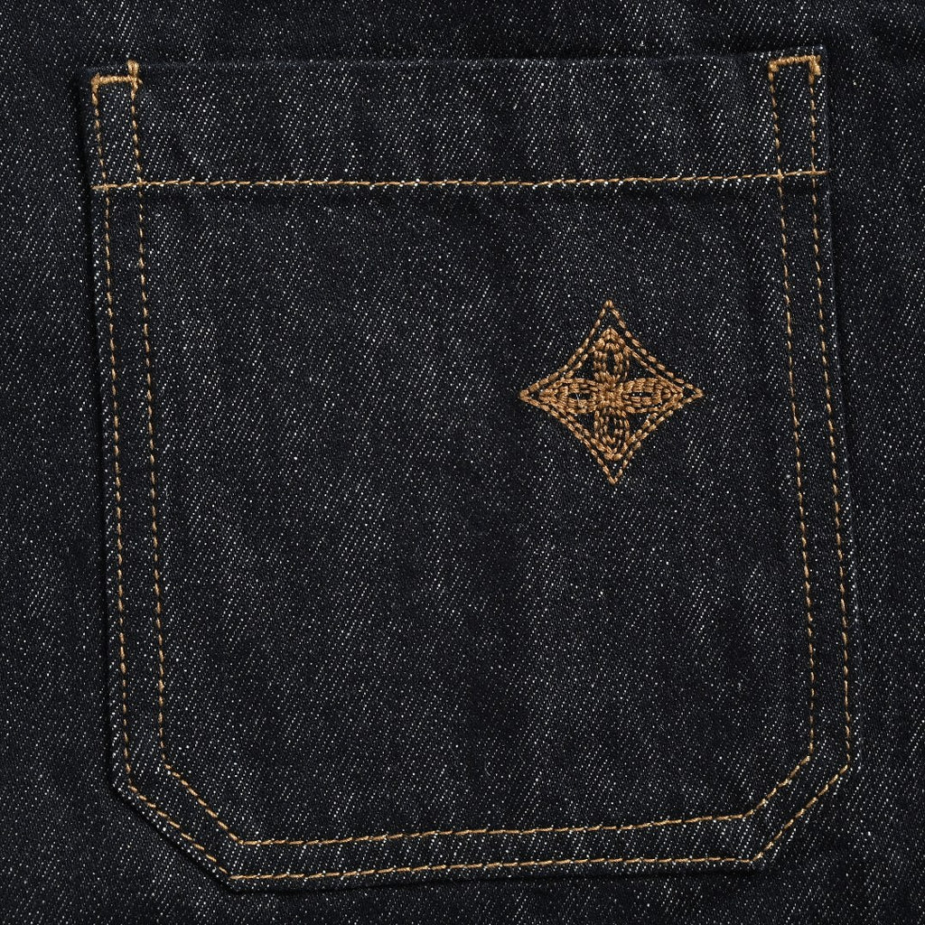 Louis Vuitton Paneled Embroidered Denim Jacket - Dark Indigo