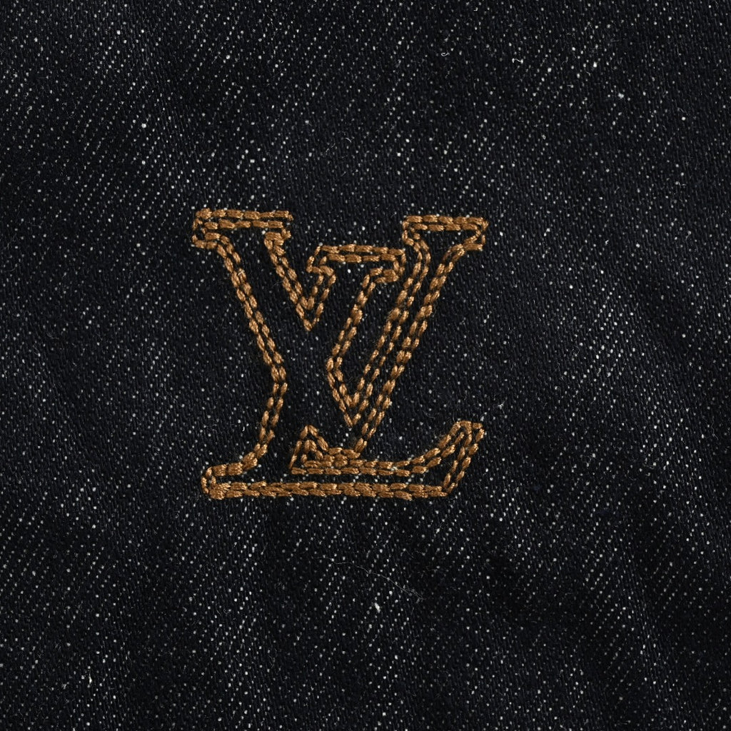 Louis Vuitton Paneled Embroidered Denim Jacket - Dark Indigo