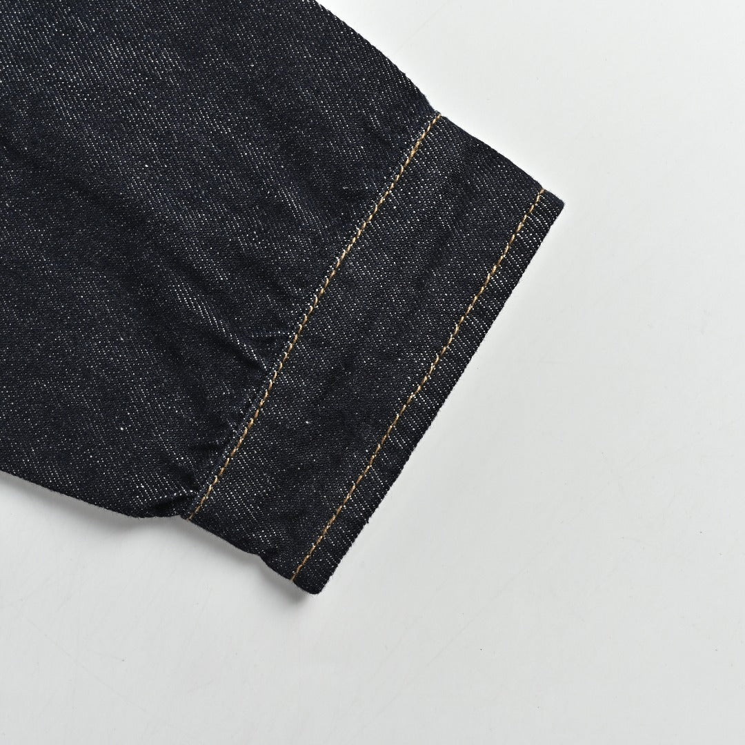 Louis Vuitton Paneled Embroidered Denim Jacket - Dark Indigo