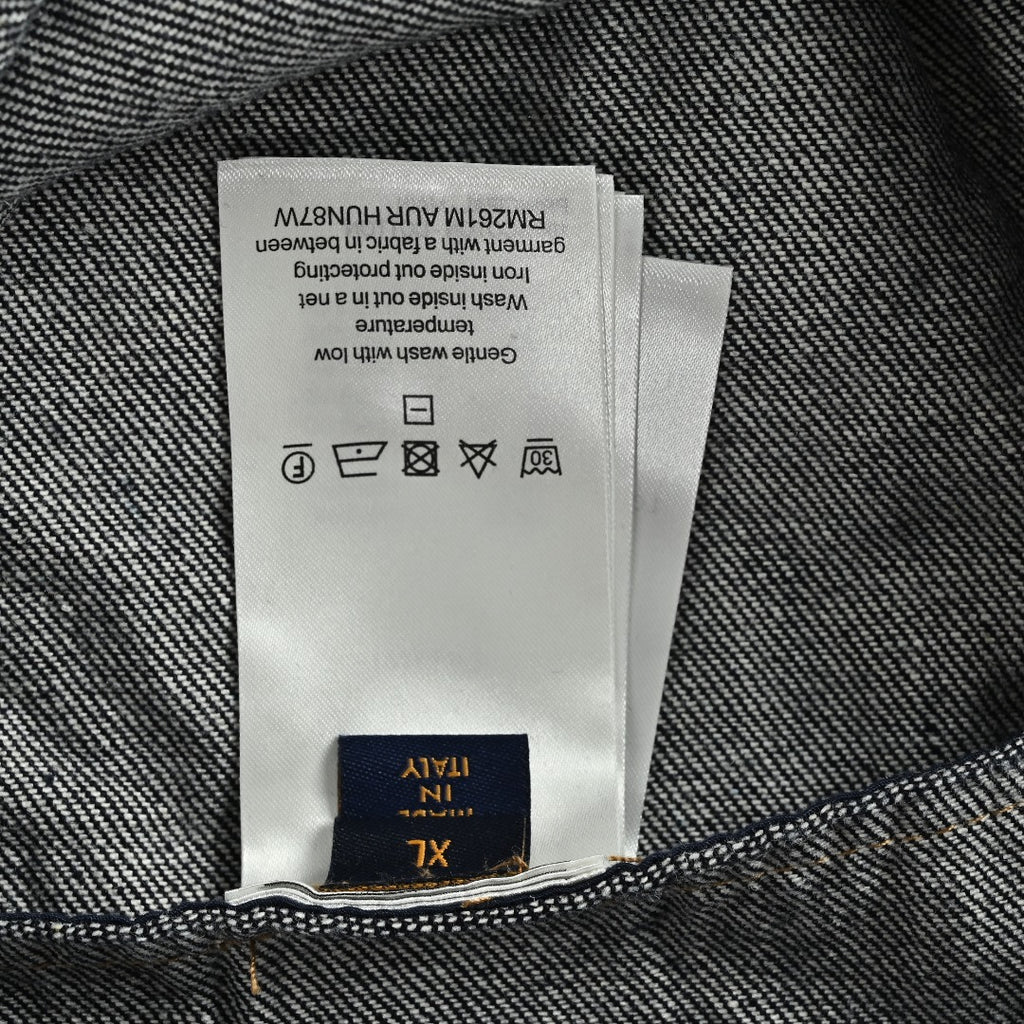 Louis Vuitton Paneled Embroidered Denim Jacket - Dark Indigo