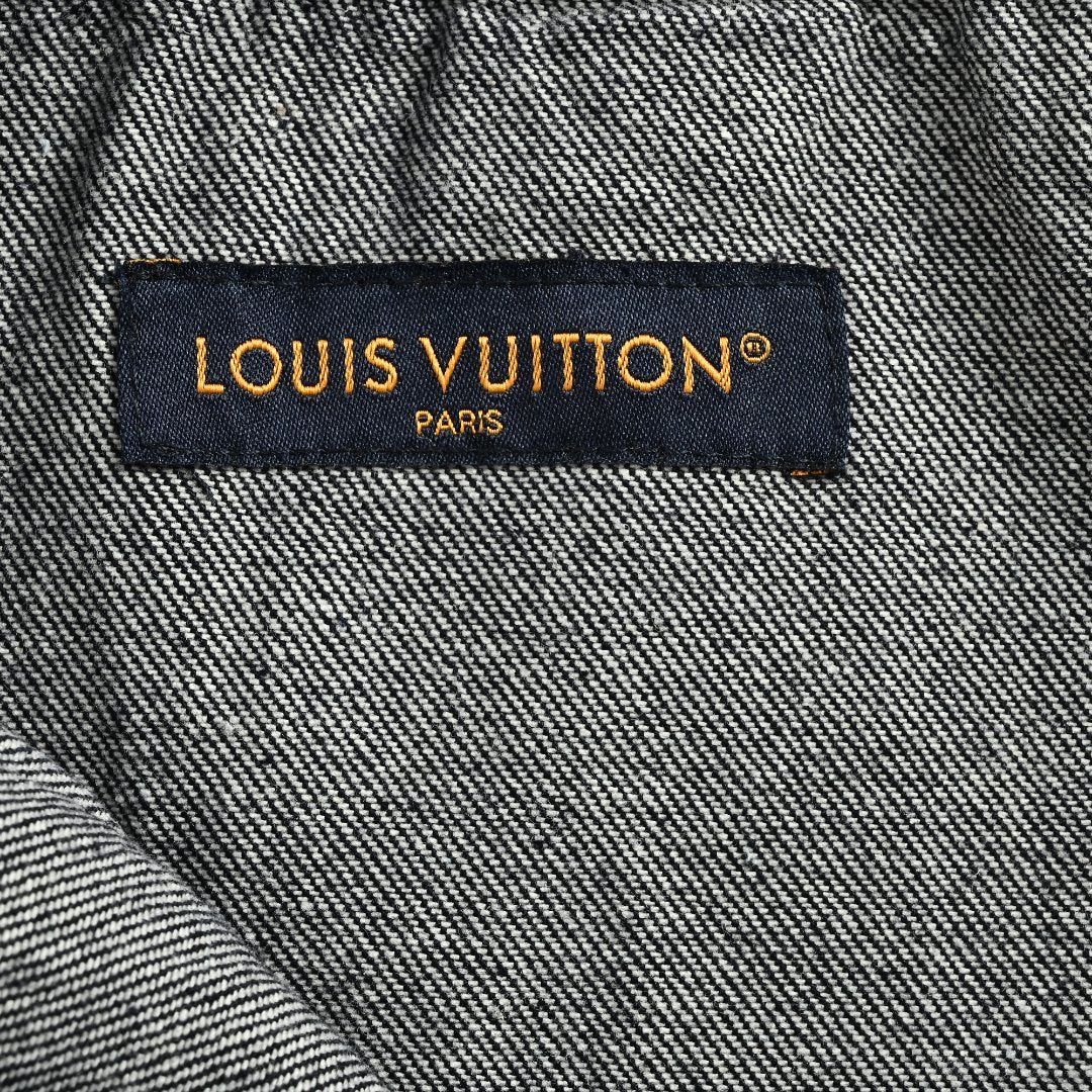 Louis Vuitton Paneled Embroidered Jeans - Dark Indigo