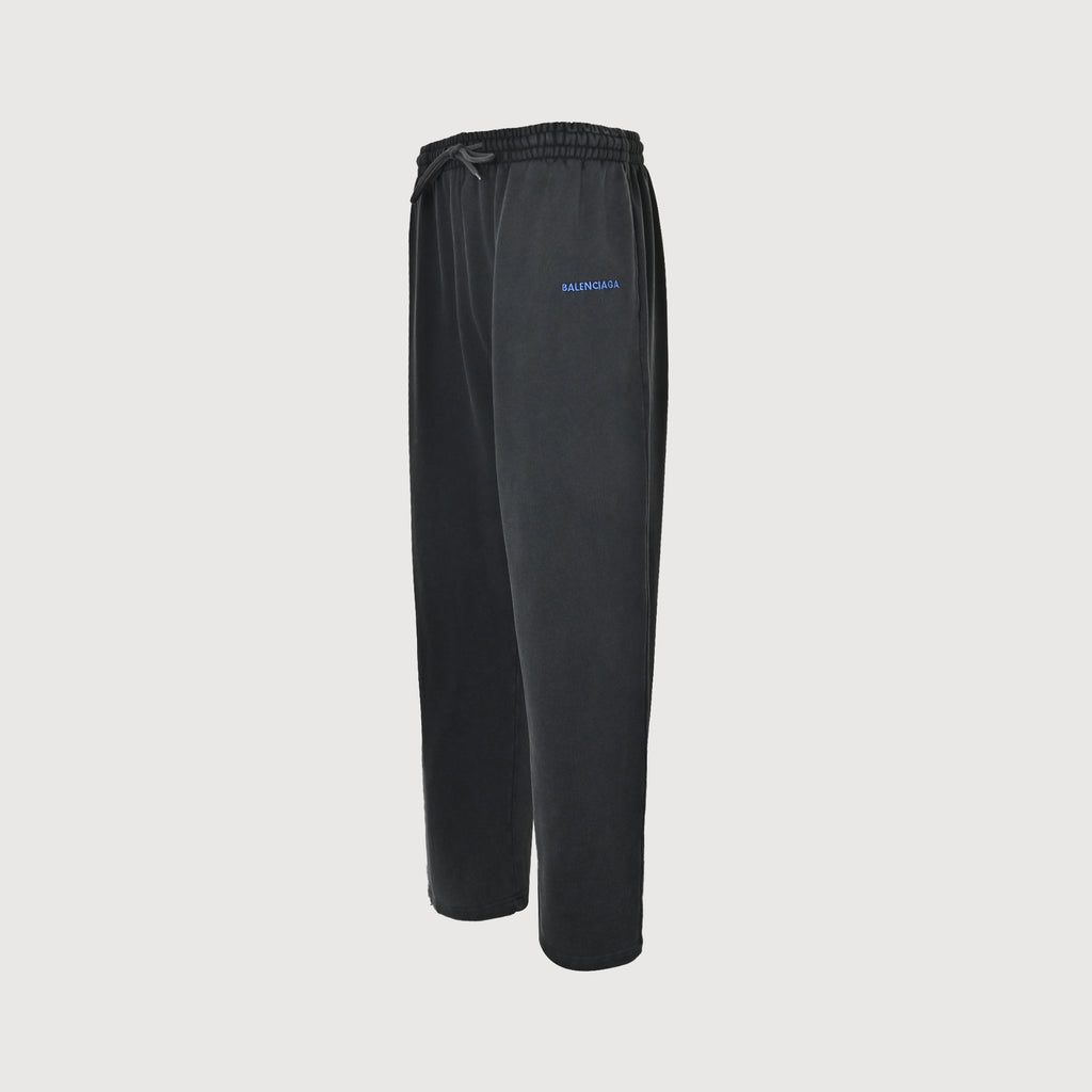 Balenciaga Embroidered Drawstring Trousers - Washed Black-Blue