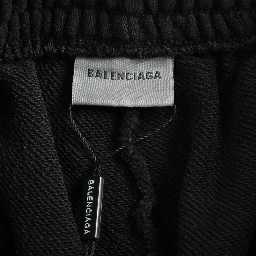 Balenciaga Embroidered Drawstring Trousers - Washed Black-Blue