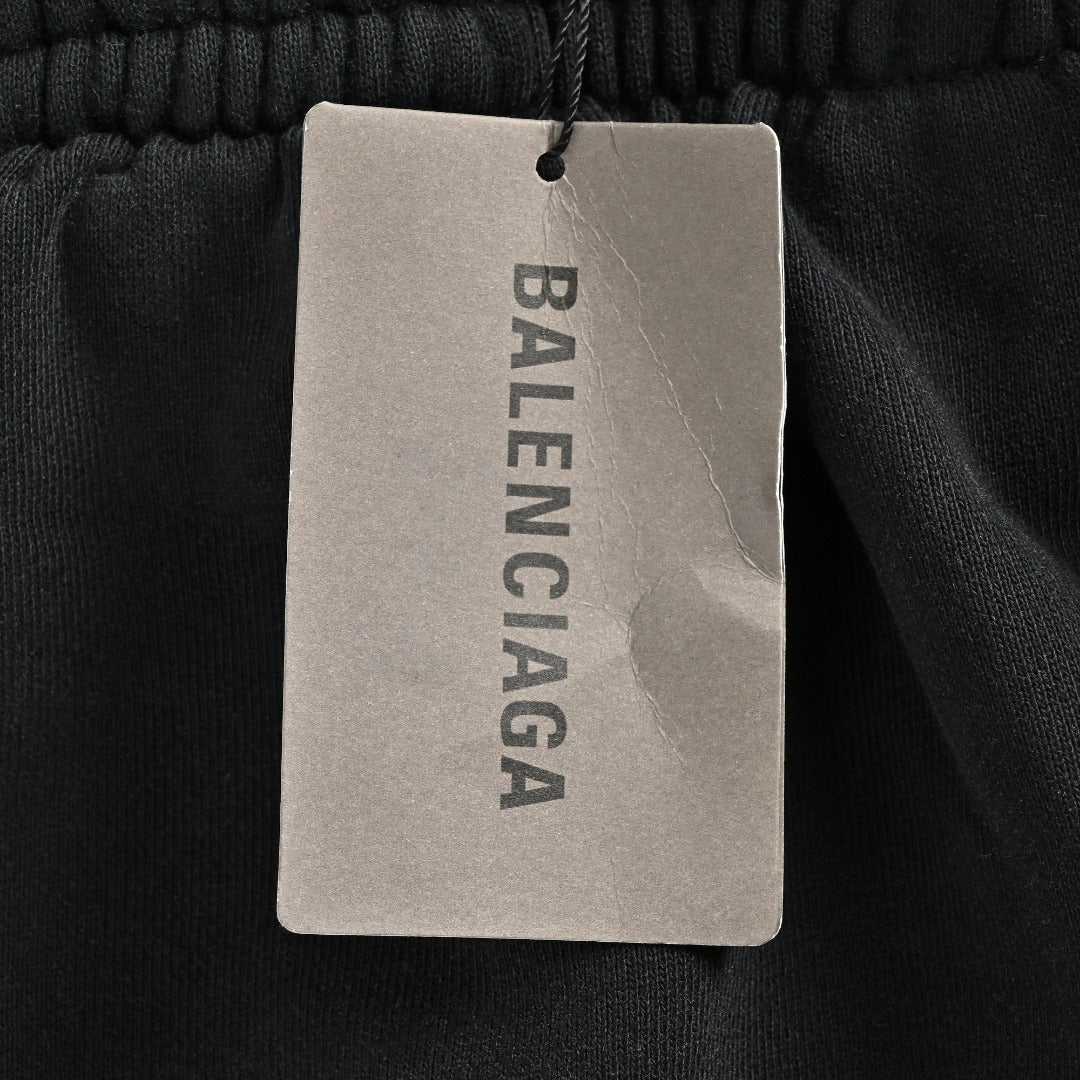 Balenciaga Embroidered Drawstring Trousers - Washed Black-Blue