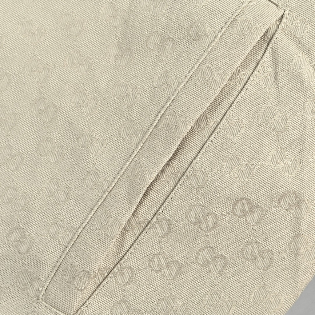 Gucci Tonal All-Over Pattern Zip-Up Jacket - Ivory