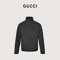 Gucci Tonal All-Over Pattern Zip-Up Jacket - Black
