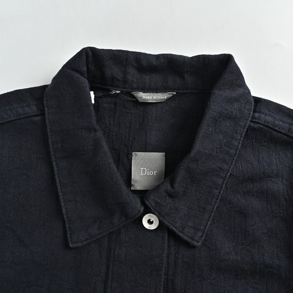 Dior Tonal All-Over Pattern Denim Jacket - Dark Indigo