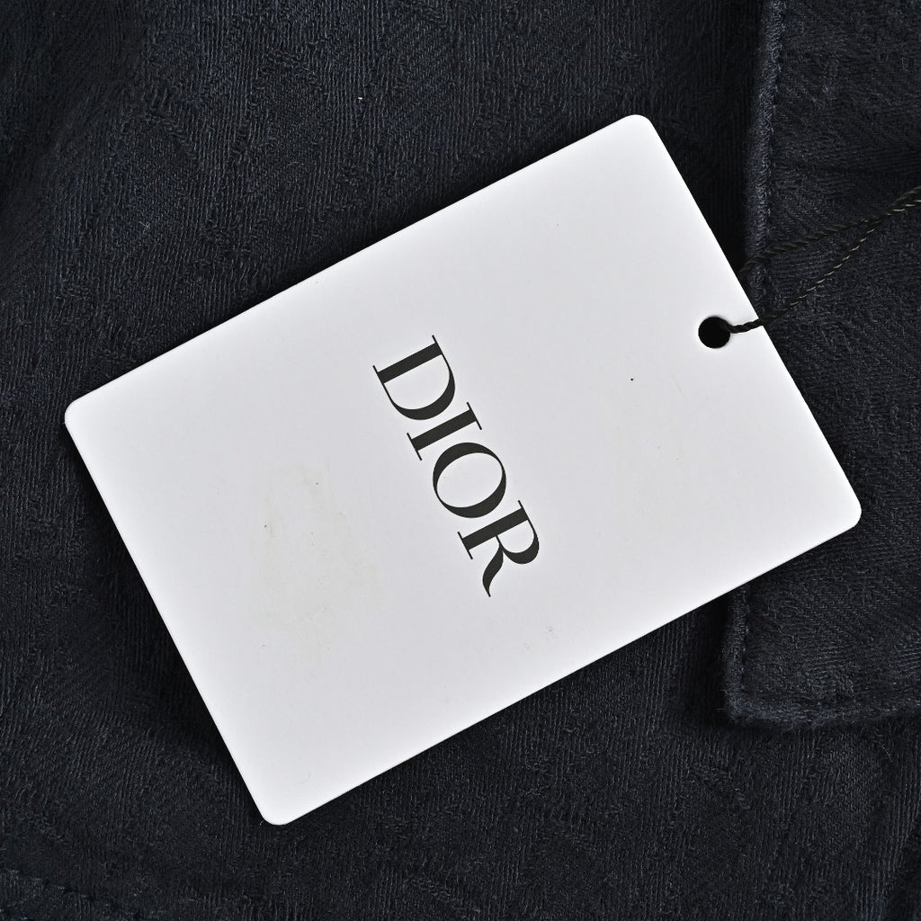 Dior Tonal All-Over Pattern Denim Jacket - Dark Indigo