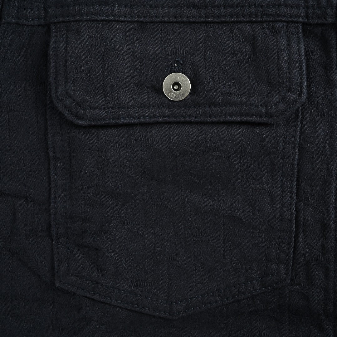 Dior Tonal All-Over Pattern Denim Jacket - Dark Indigo