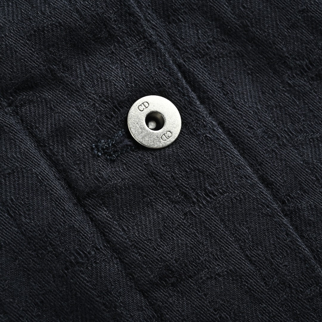 Dior Tonal All-Over Pattern Denim Jacket - Dark Indigo