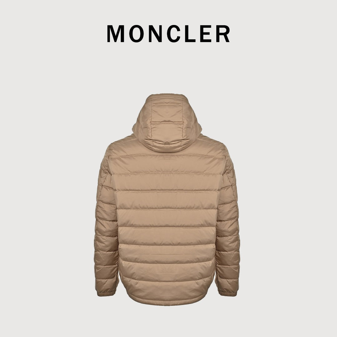 Moncler Quilted Hooded Down Jacket - Beige
