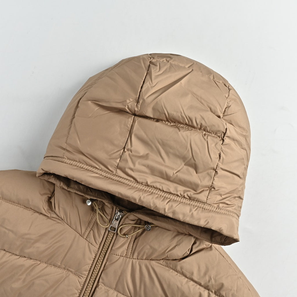 Moncler Quilted Hooded Down Jacket - Beige