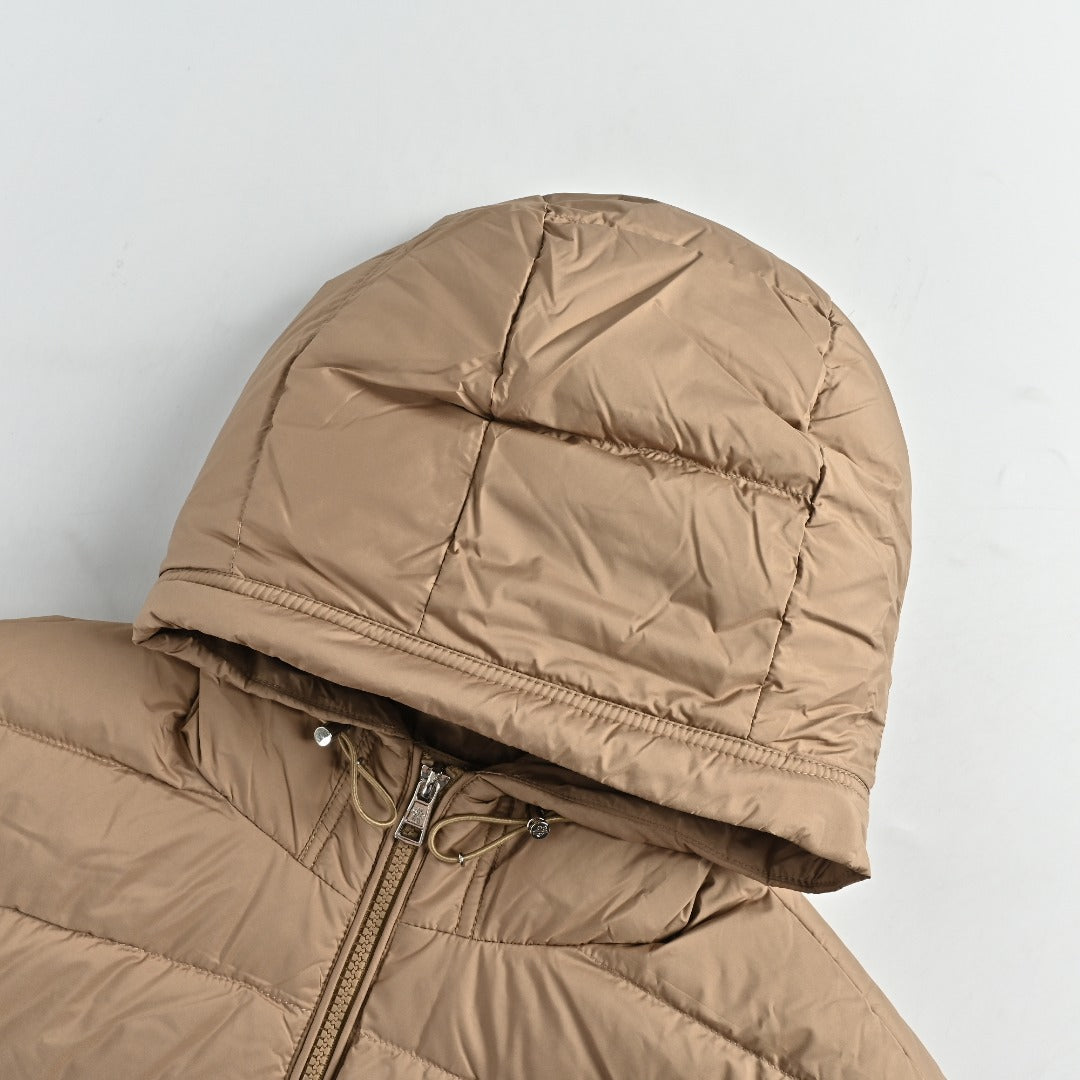 Moncler Quilted Hooded Down Jacket - Beige