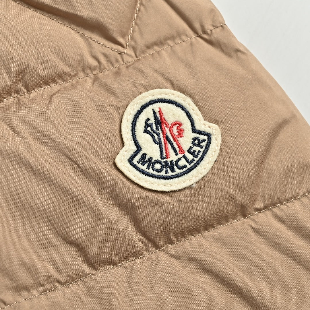 Moncler Quilted Hooded Down Jacket - Beige