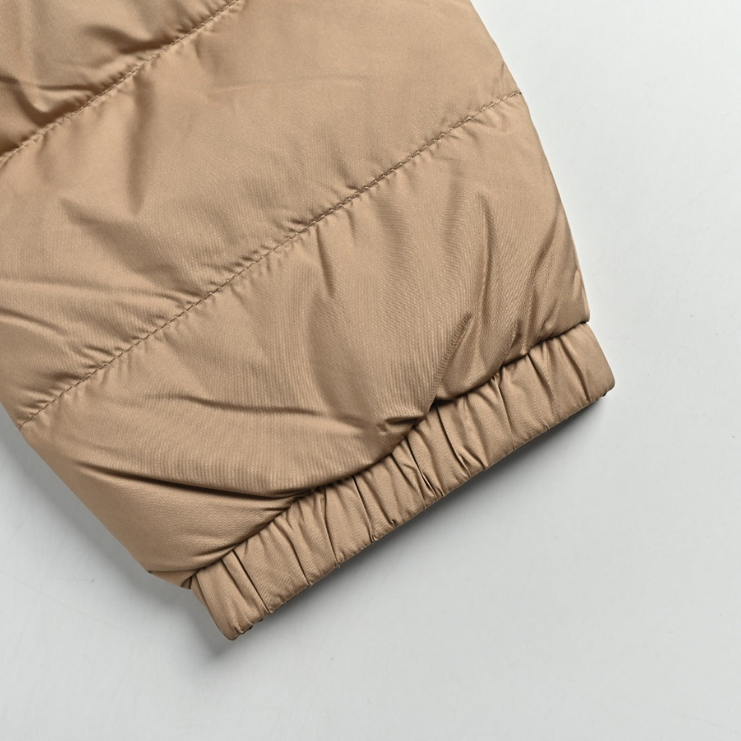 Moncler Quilted Hooded Down Jacket - Beige