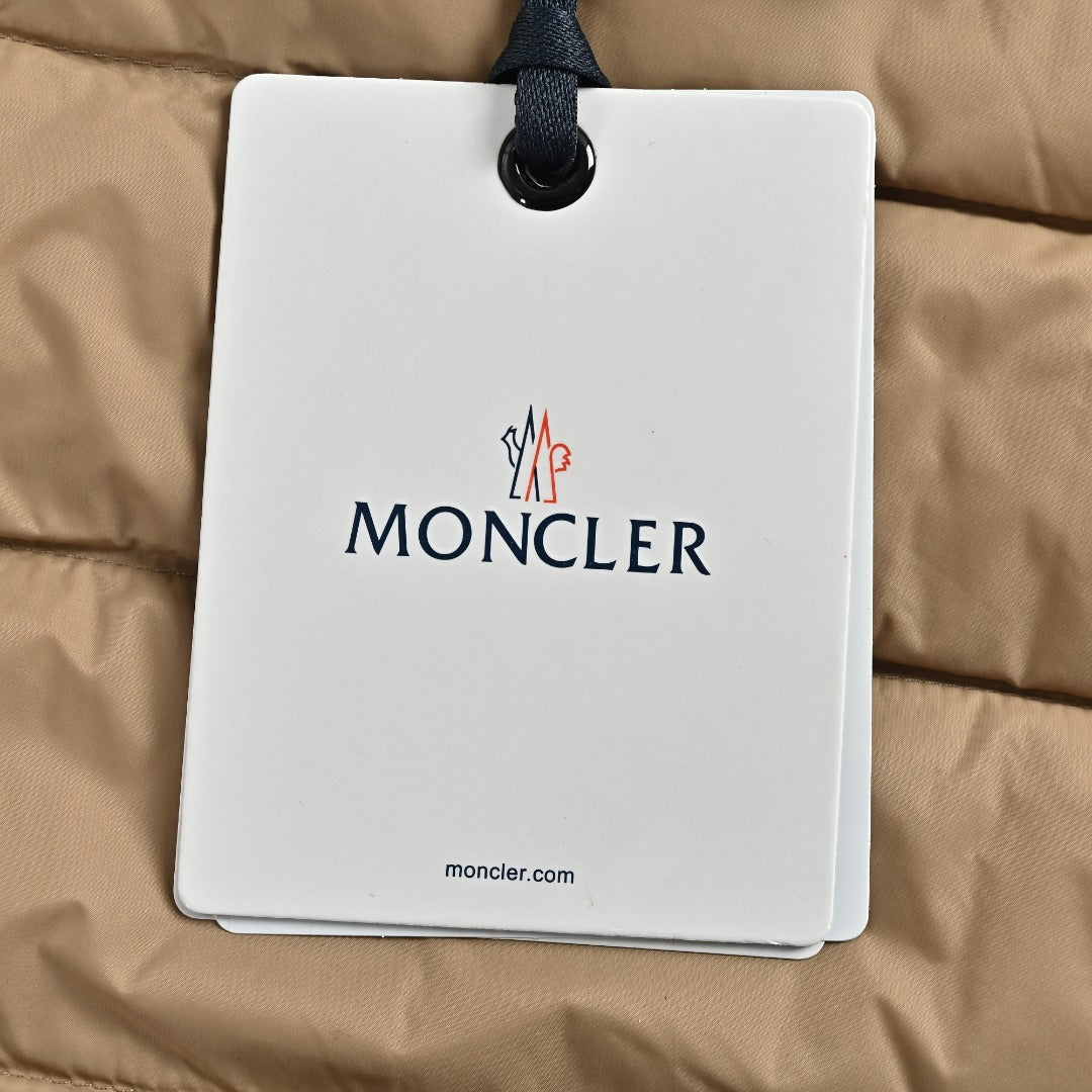 Moncler Quilted Hooded Down Jacket - Beige