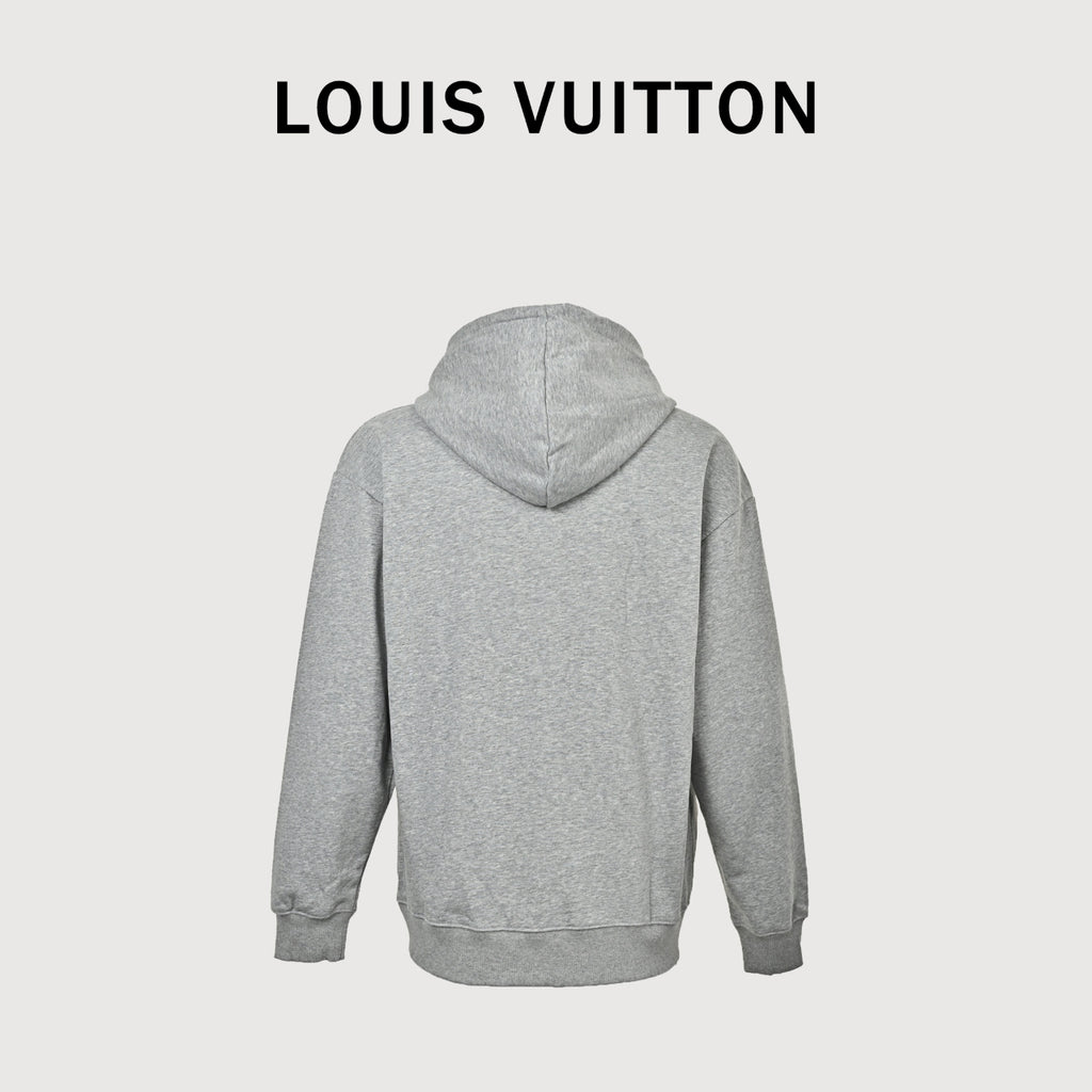 Louis Vuitton Sketch Monogram Zip-Up Hoodie - Light Gray
