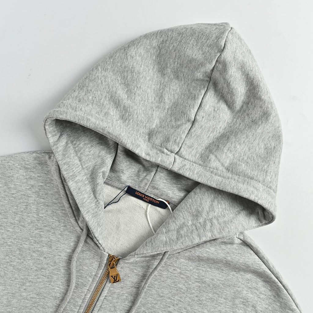 Louis Vuitton Sketch Monogram Zip-Up Hoodie - Light Gray
