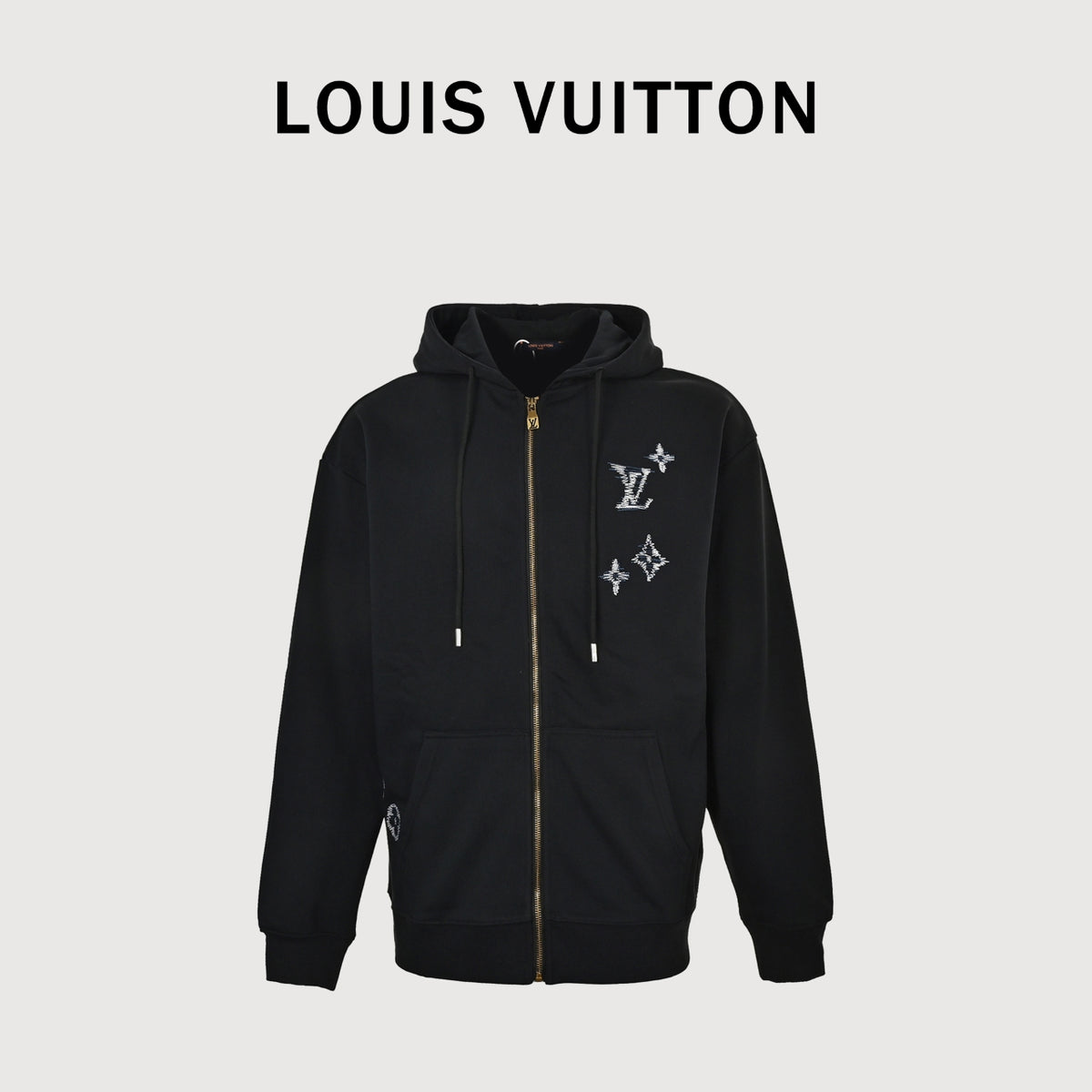 Louis Vuitton Sketch Monogram Zip-Up Hoodie - Black
