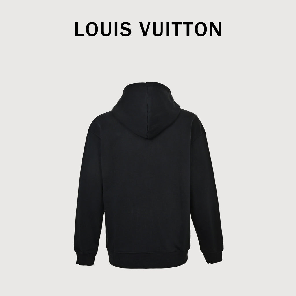 Louis Vuitton Sketch Monogram Zip-Up Hoodie - Black