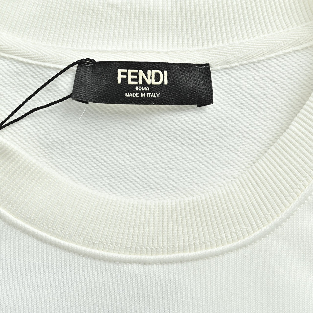 Fendi Dog Embroidered Crewneck Sweatshirt - White