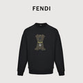Fendi Dog Embroidered Crewneck Sweatshirt - Black