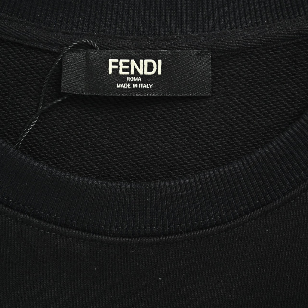 Fendi Dog Embroidered Crewneck Sweatshirt - Black