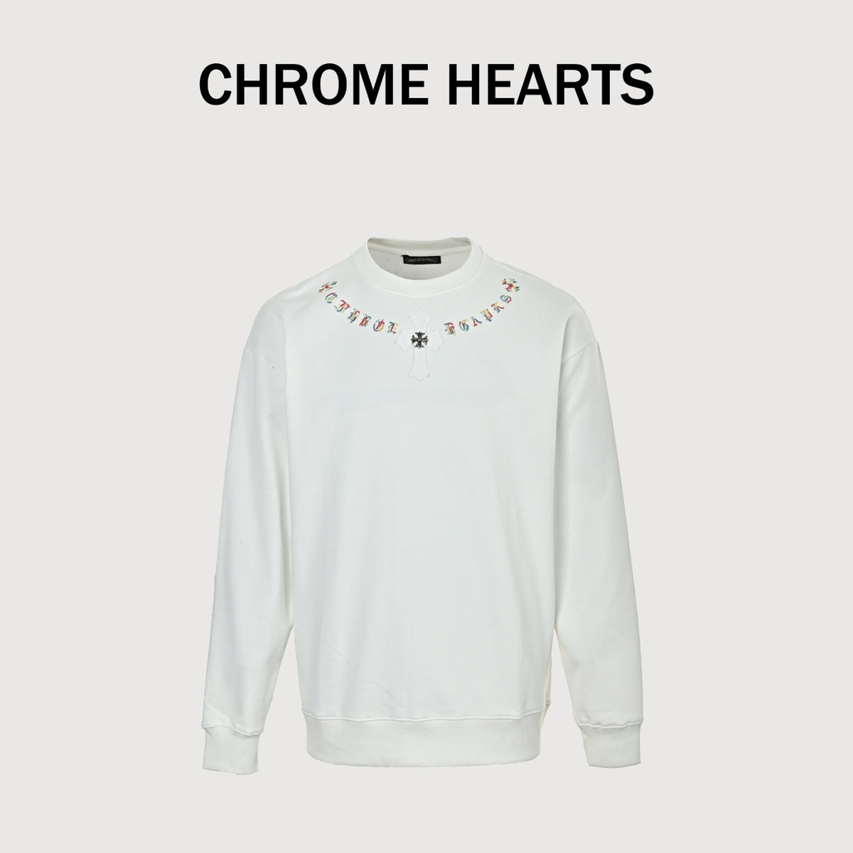 Chrome Hearts Script Crewneck Sweatshirt - White