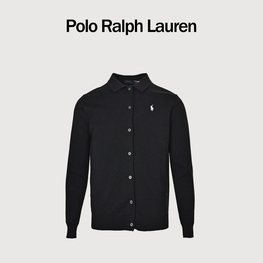 Ralph Lauren Polo Collar Knit Cardigan - Black