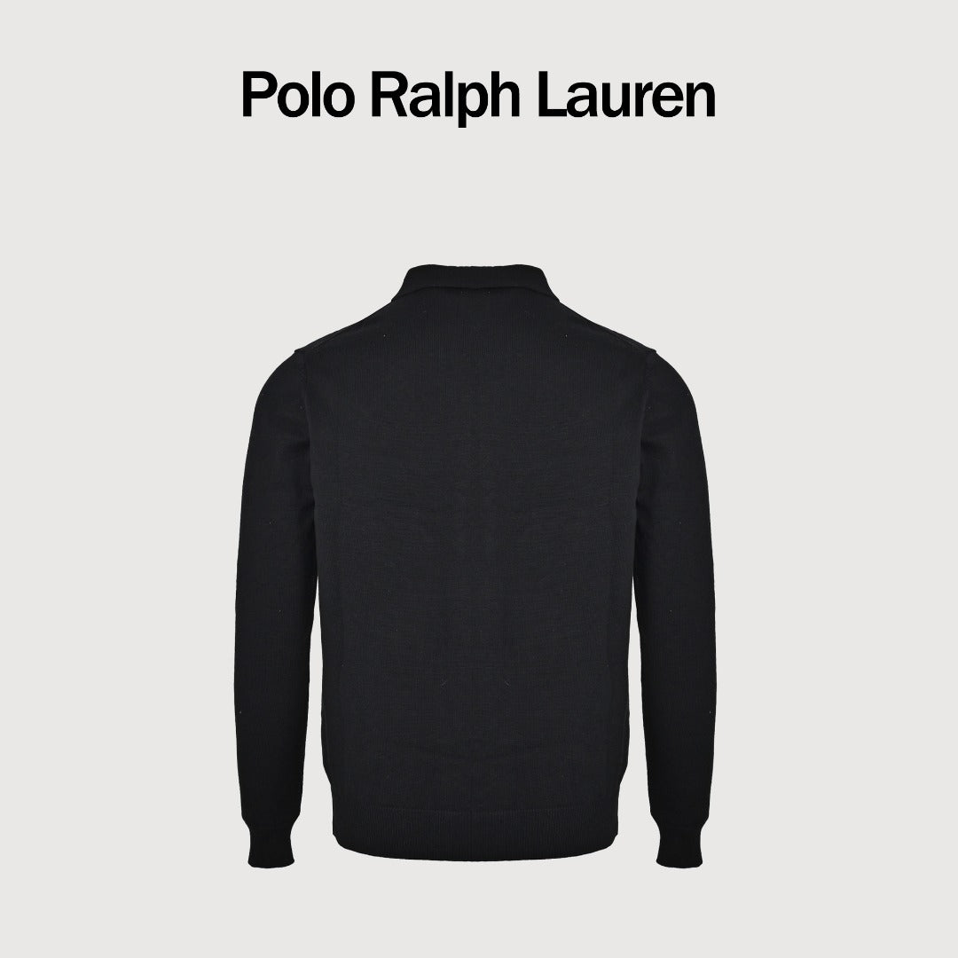 Ralph Lauren Polo Collar Knit Cardigan - Black