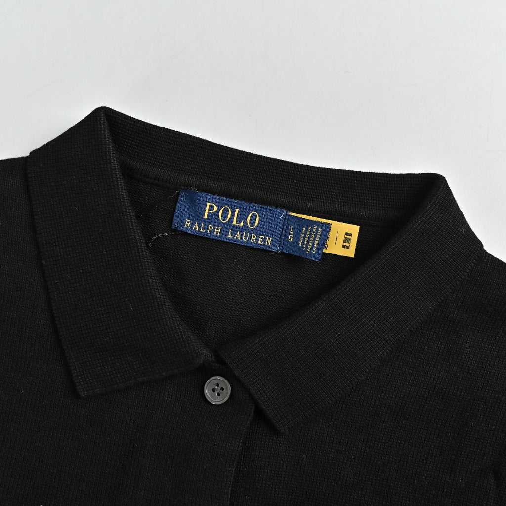Ralph Lauren Polo Collar Knit Cardigan - Black