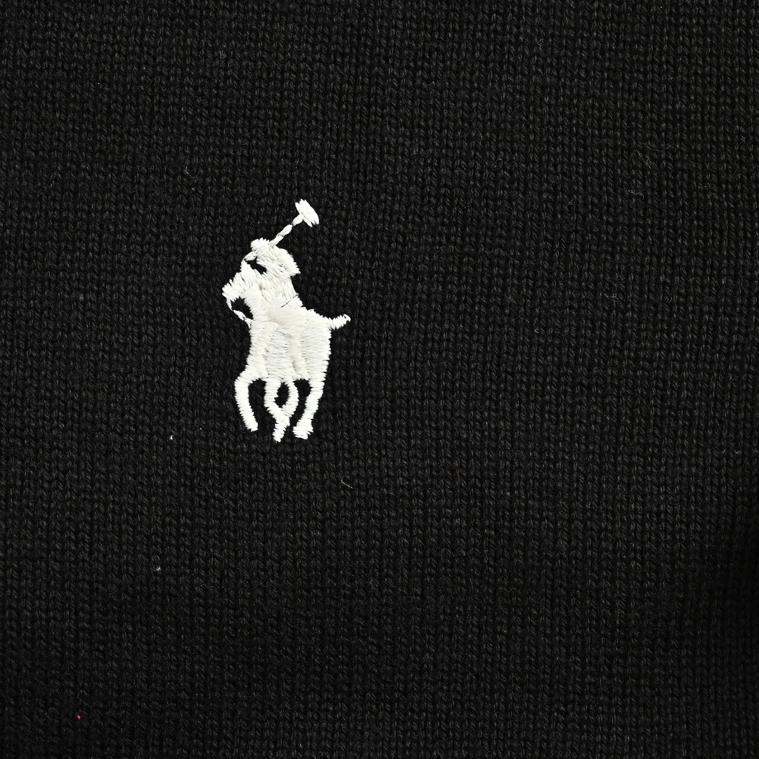 Ralph Lauren Polo Collar Knit Cardigan - Black