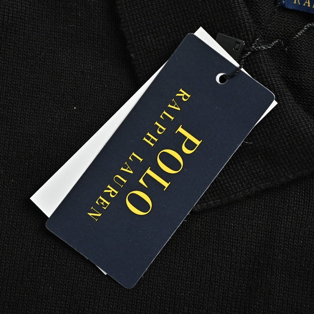 Ralph Lauren Polo Collar Knit Cardigan - Black