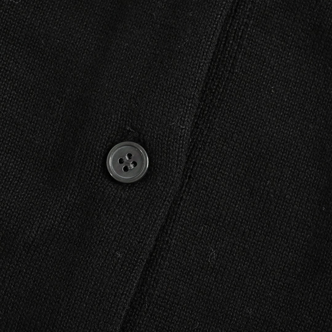 Ralph Lauren Polo Collar Knit Cardigan - Black