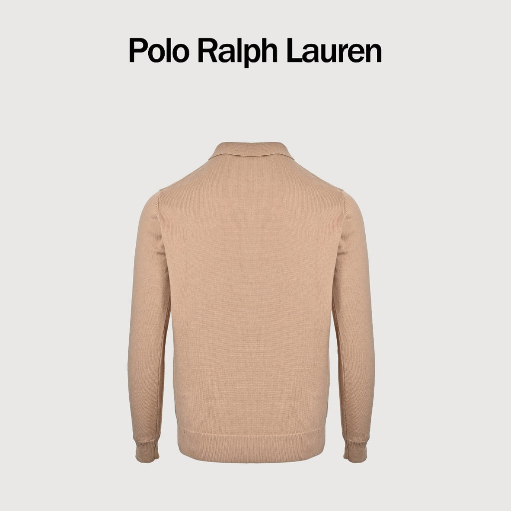 Ralph Lauren Polo Collar Knit Cardigan - Beige