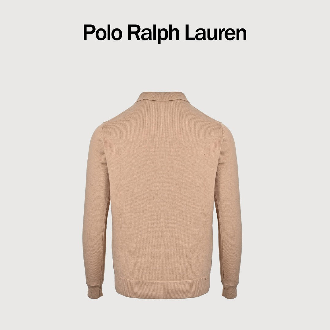 Ralph Lauren Polo Collar Knit Cardigan - Beige
