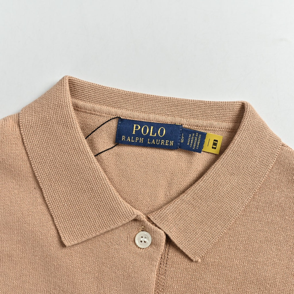 Ralph Lauren Polo Collar Knit Cardigan - Beige