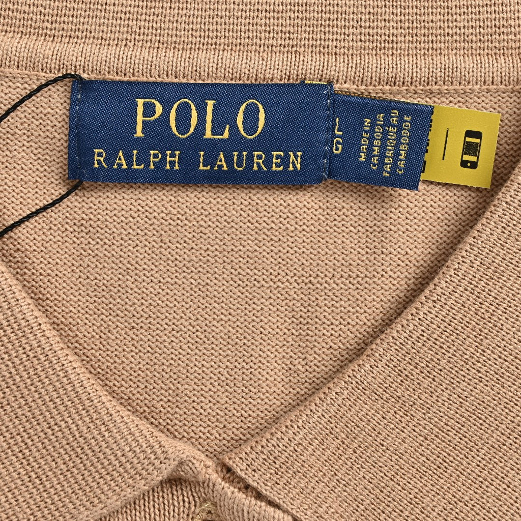 Ralph Lauren Polo Collar Knit Cardigan - Beige