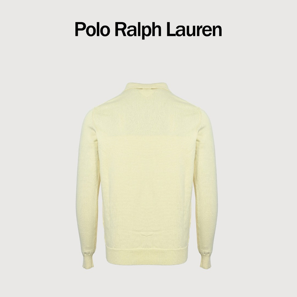 Ralph Lauren Polo Collar Knit Cardigan - Pale Yellow