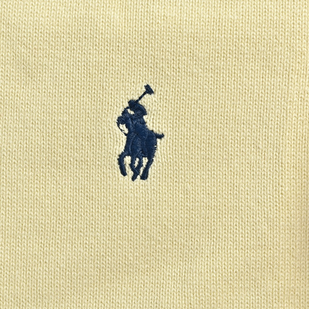 Ralph Lauren Polo Collar Knit Cardigan - Pale Yellow