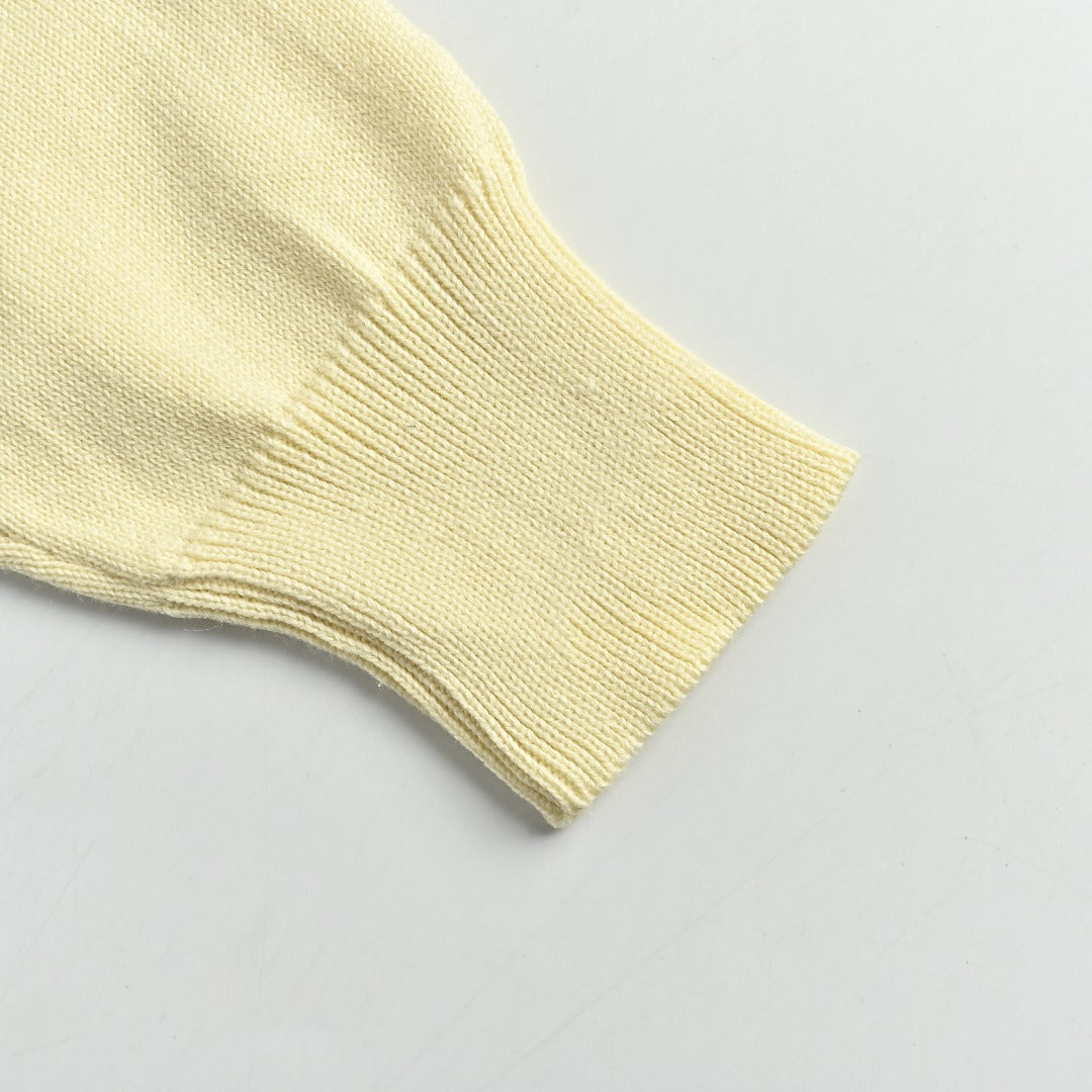 Ralph Lauren Polo Collar Knit Cardigan - Pale Yellow