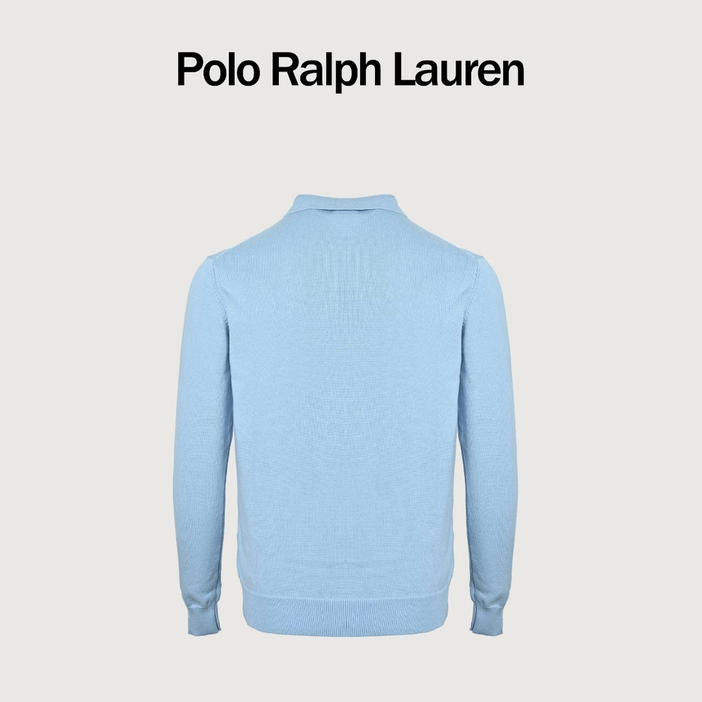 Ralph Lauren Polo Collar Knit Cardigan - Light Blue