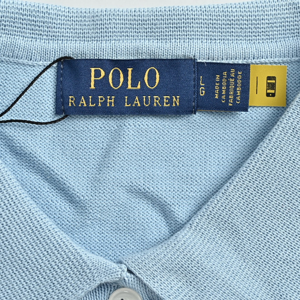 Ralph Lauren Polo Collar Knit Cardigan - Light Blue