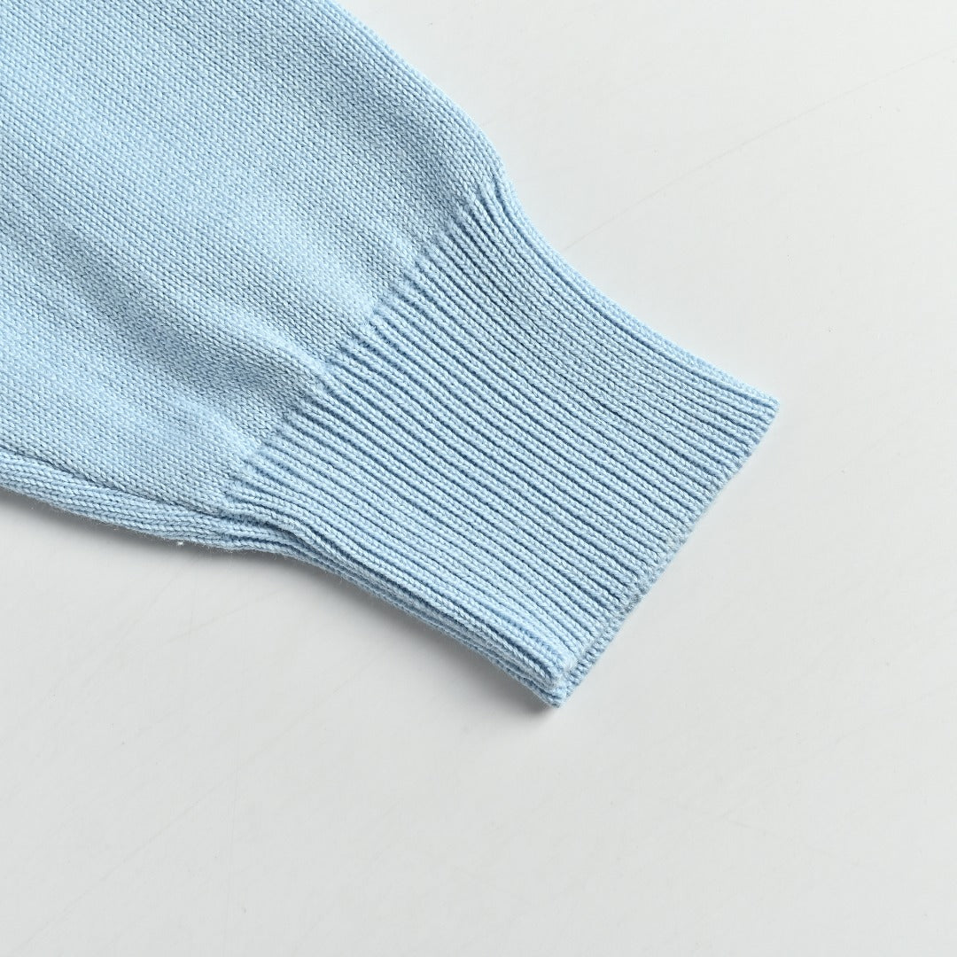 Ralph Lauren Polo Collar Knit Cardigan - Light Blue