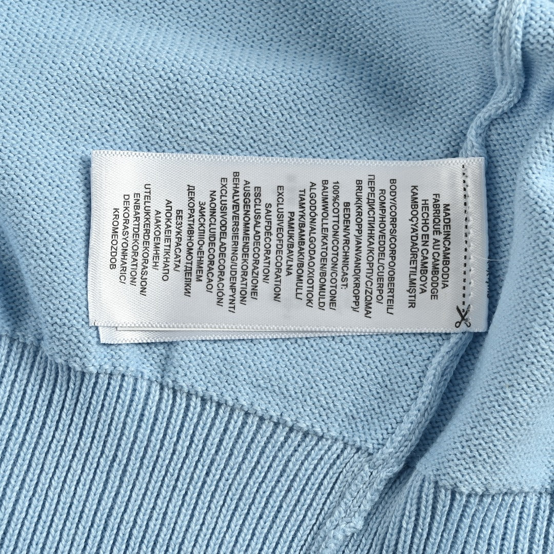 Ralph Lauren Polo Collar Knit Cardigan - Light Blue