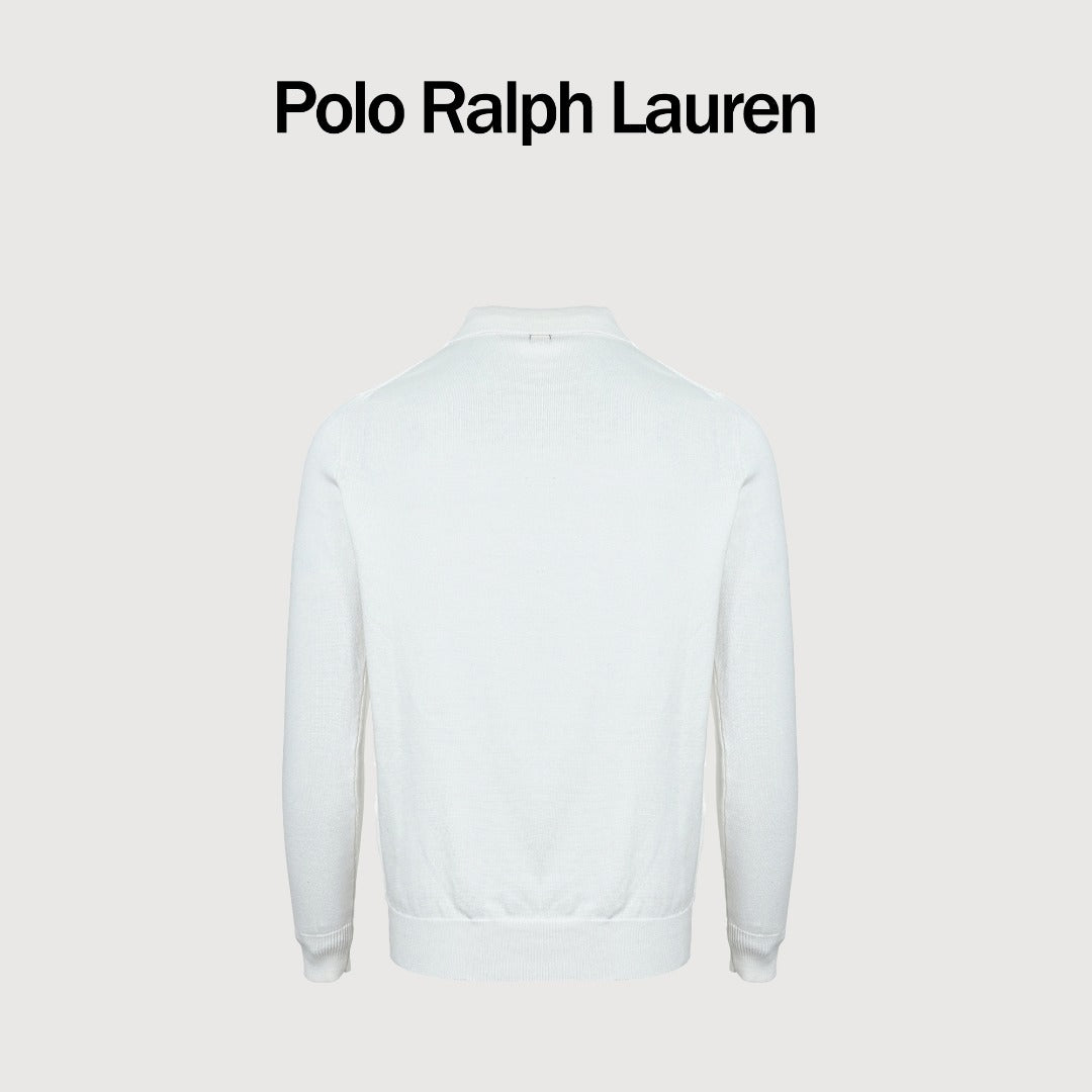 Ralph Lauren Polo Collar Knit Cardigan - White