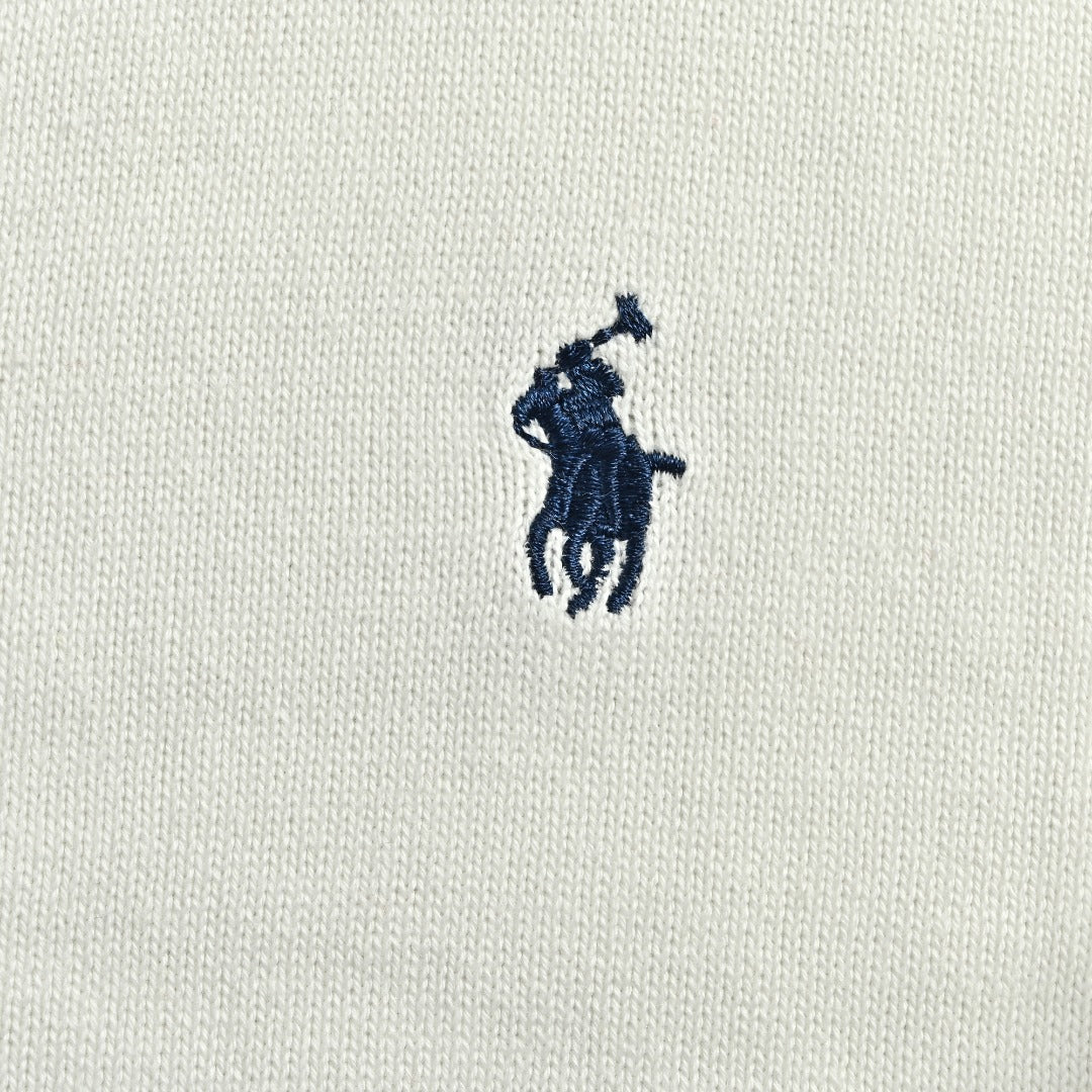 Ralph Lauren Polo Collar Knit Cardigan - White
