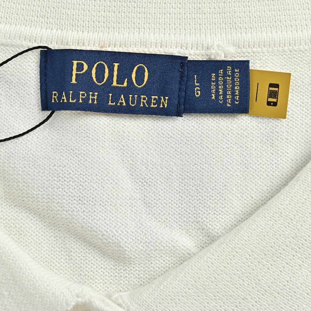 Ralph Lauren Polo Collar Knit Cardigan - White