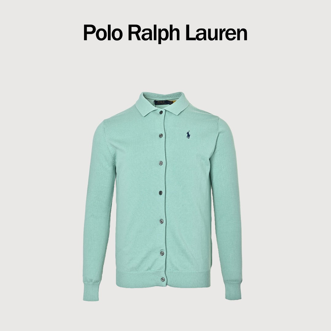 Ralph Lauren Polo Collar Knit Cardigan - Mint Green